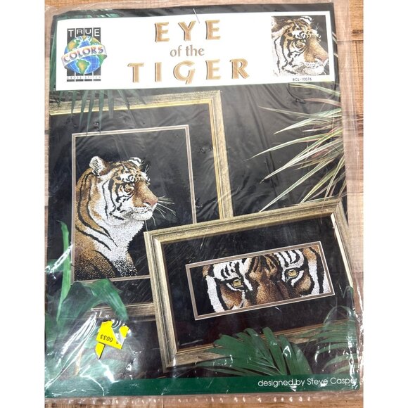 Eye Of The Tiger Counted Cross Stitch Kit By True Colors Includes Thread & Patte - Picture 1 of 3